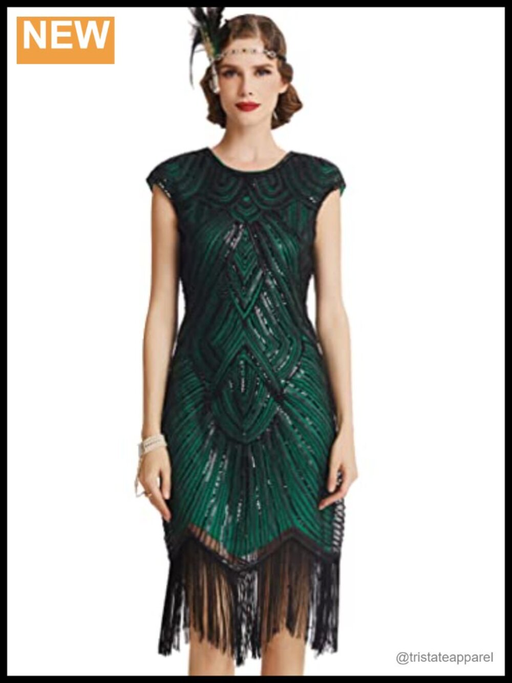BABEYOND Flapper Dress 1920s Beaded Fringed Great Gatsby Dress